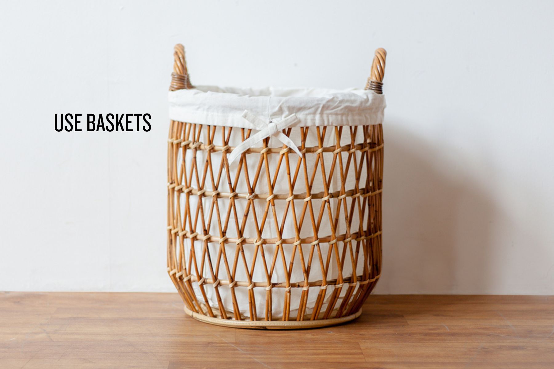 Baskets help a cluttered home